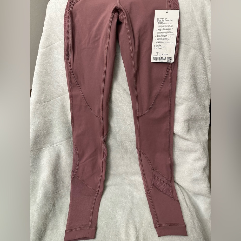 NWT Lululemon Clear the Court HR Tight , Size 2